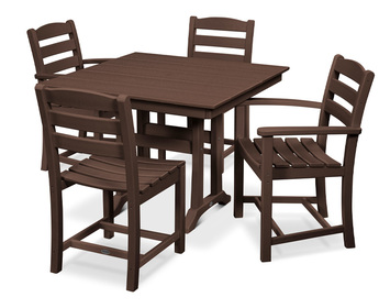 La Casa Café 5-Piece Farmhouse Dining Set with Trestle Legs
