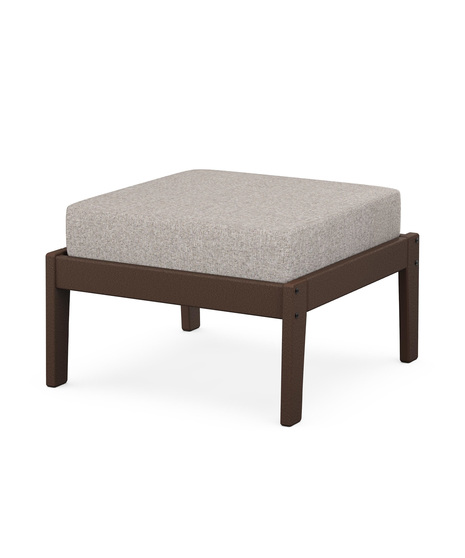Deep Seating Ottoman - Mahogany/Weathered Tweed
