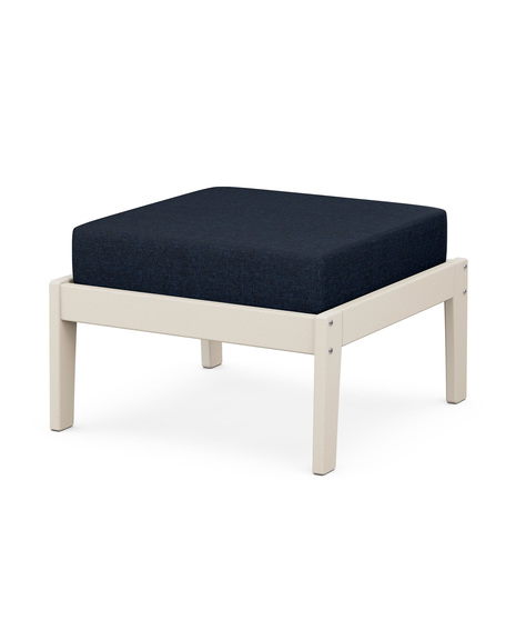 Deep Seating Ottoman - Sand/Marine Indigo