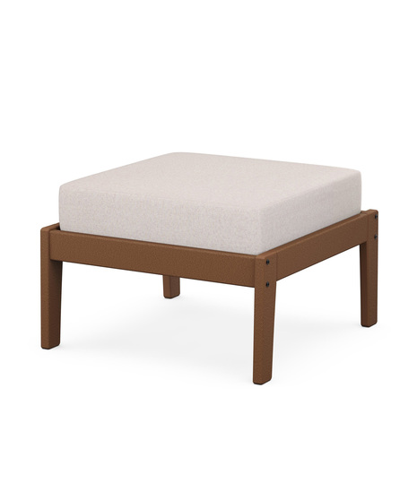 Deep Seating Ottoman - Teak/Dune Burlap