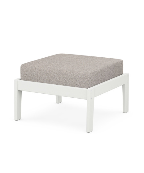 Deep Seating Ottoman - Vintage White/Weathered Tweed
