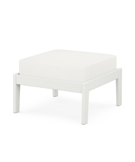Deep Seating Ottoman - Vintage White/Natural Linen