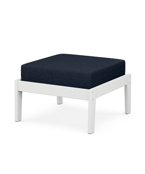 Deep Seating Ottoman - White/Marine Indigo