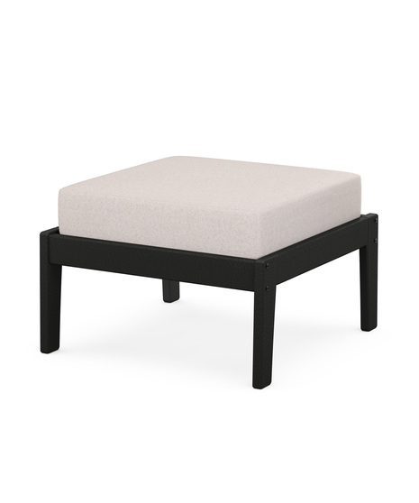 Deep Seating Ottoman - Black/Dune Burlap
