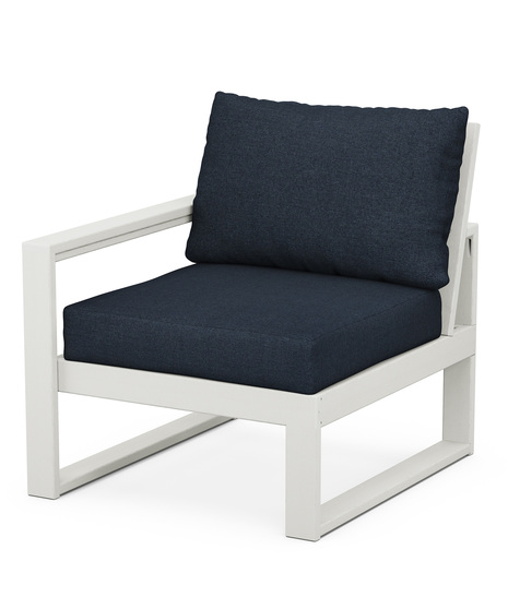 Edge Modular Left Arm Chair - Vintage White/Marine Indigo