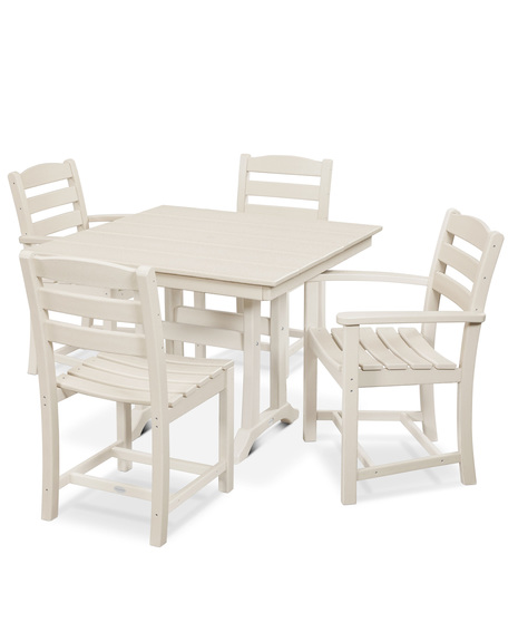 La Casa Café 5-Piece Farmhouse Dining Set with Trestle Legs - Sand