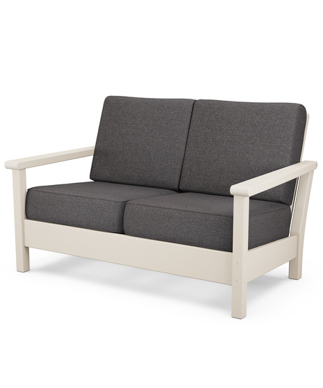 Haanrbour Deep Seating Loveseat is the perfect addition to your outdoor living area designed with contemporary lines and premium comfort