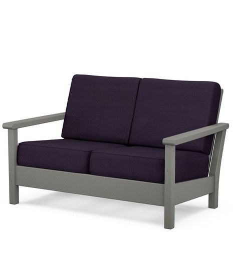 Harbour Deep Seating Loveseat - Slate Grey/Navy Linen