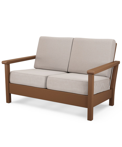 Harbour Deep Seating Loveseat - Teak/Dune Burlap