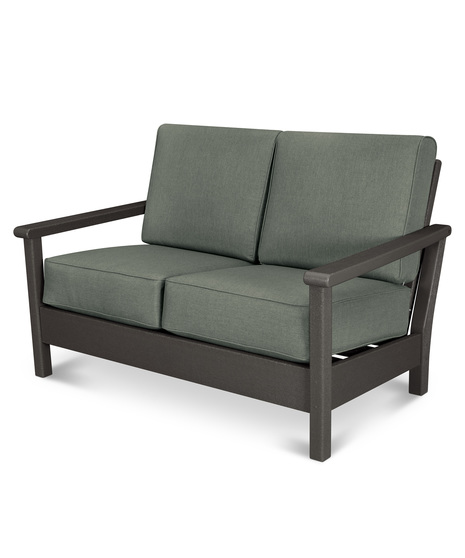 Harbour Deep Seating Loveseat - Vintage Coffee/Cast Sage