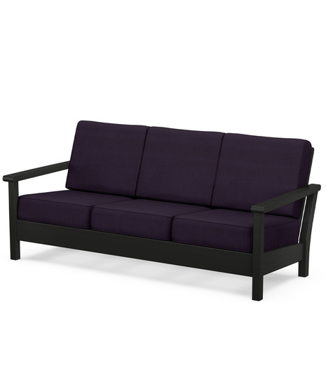 Harbour Deep Seating Sofa - Black/Navy Linen