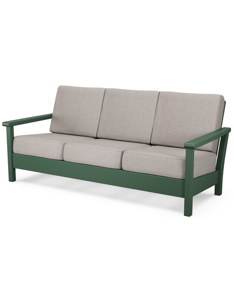 Harbour Deep Seating Sofa - Green/Weathered Tweed