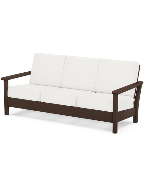 Harbour Deep Seating Sofa - Mahogany/Natural Linen