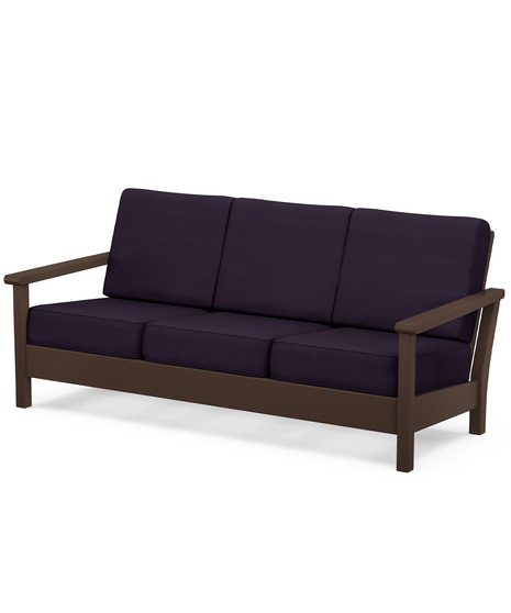 Harbour Deep Seating Sofa - Mahogany/Navy Linen