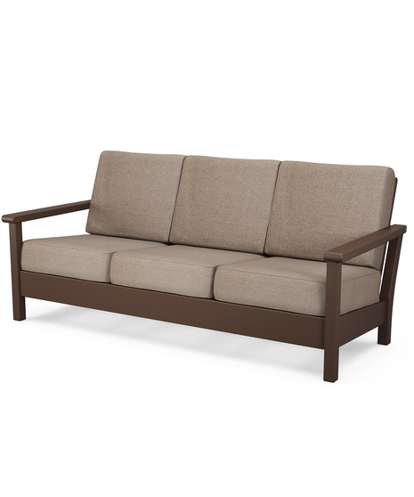 Harbour Deep Seating Sofa - Mahogany/Spiced Burlap