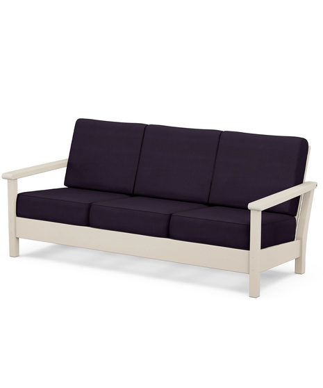 Harbour Deep Seating Sofa - Sand/Navy Linen