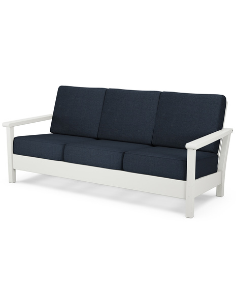 Harbour Deep Seating Sofa - Vintage White/Marine Indigo