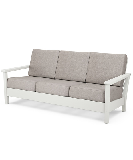 Harbour Deep Seating Sofa - Vintage White/Weathered Tweed
