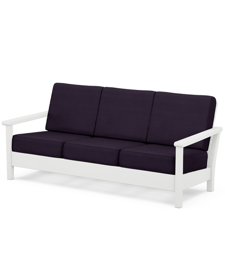 Harbour Deep Seating Sofa - White/Navy Linen