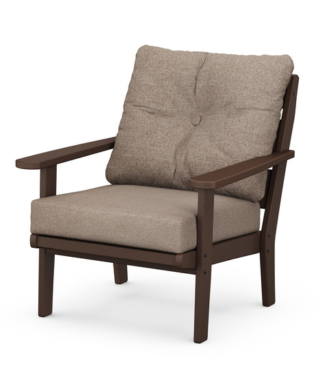 Lakeside Deep Seating Chair - Mahogany/Spiced Burlap