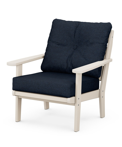 Lakeside Deep Seating Chair - Sand/Marine Indigo