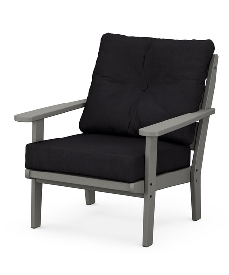 Lakeside Deep Seating Chair - Slate Grey/Midnight Linen