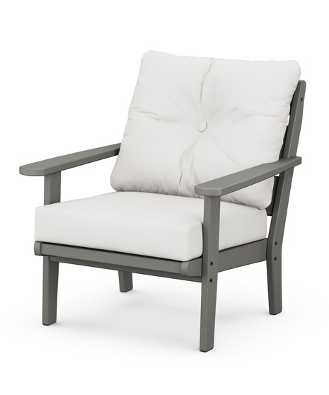 Lakeside Deep Seating Chair - Slate Grey/Natural Linen