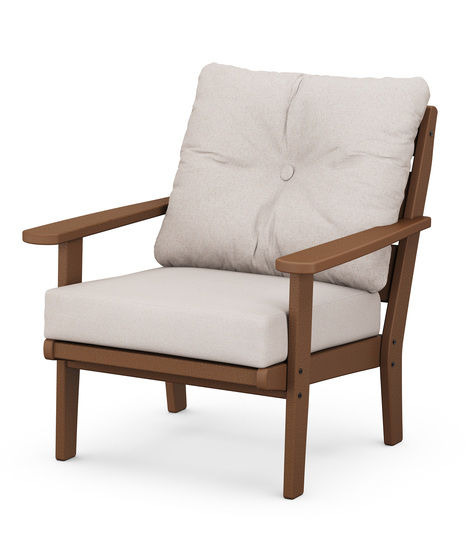 Lakeside Deep Seating Chair - Teak/Dune Burlap