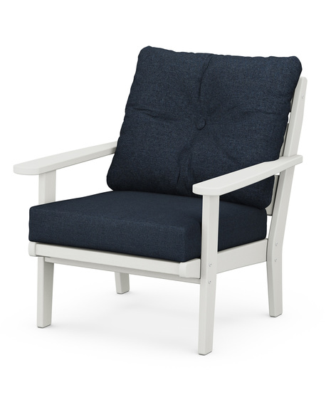 Lakeside Deep Seating Chair - Vintage White/Marine Indigo