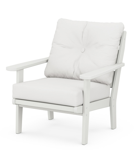 Lakeside Deep Seating Chair - Vintage White/Natural Linen