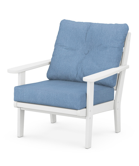 Lakeside Deep Seating Chair - White/Sky Blue