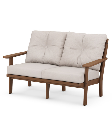 Lakeside Deep Seating Loveseat - Teak/Dune Burlap