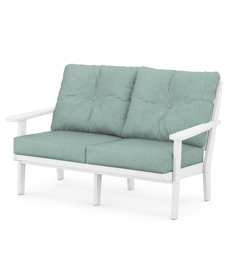 Lakeside Deep Seating Loveseat - White/Glacier Spa