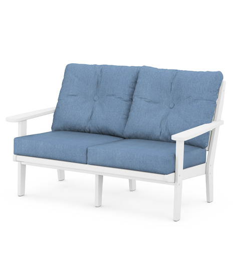 The Lakeside Deep Seating Lovseat seats up to two and achieves laid-back comfort and style with plush pillow-back cushions and a timeless back design. 