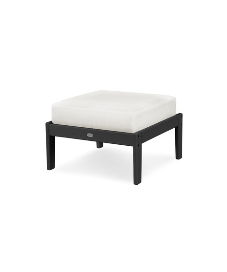 Braxton Deep Seating Ottoman - Black/Bird's Eye