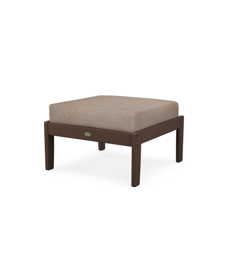 Braxton Deep Seating Ottoman - Mahogany/Spiced Burlap