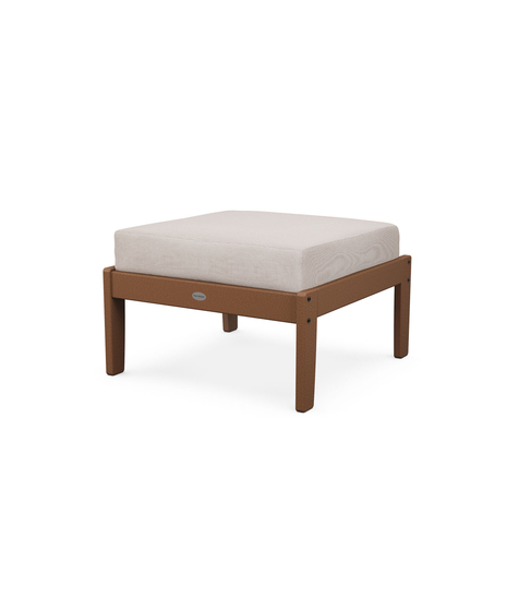 Braxton Deep Seating Ottoman - Teak/Dune Burlap