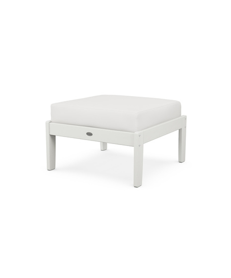 Braxton Deep Seating Ottoman - Vintage White/Natural Linen