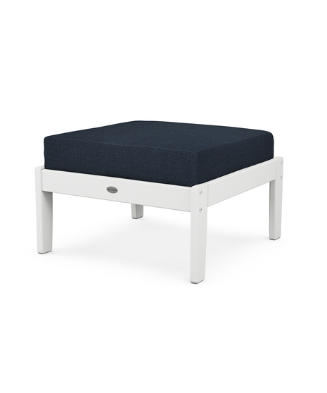 Braxton Deep Seating Ottoman - White/Marine Indigo
