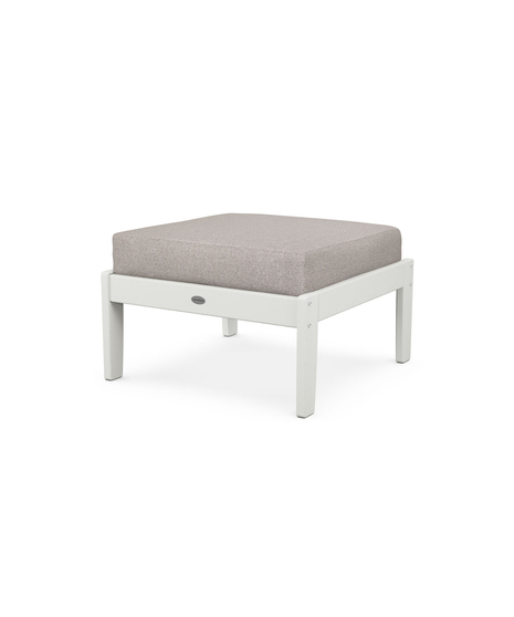 Braxton Deep Seating Ottoman - Vintage White/Weathered Tweed