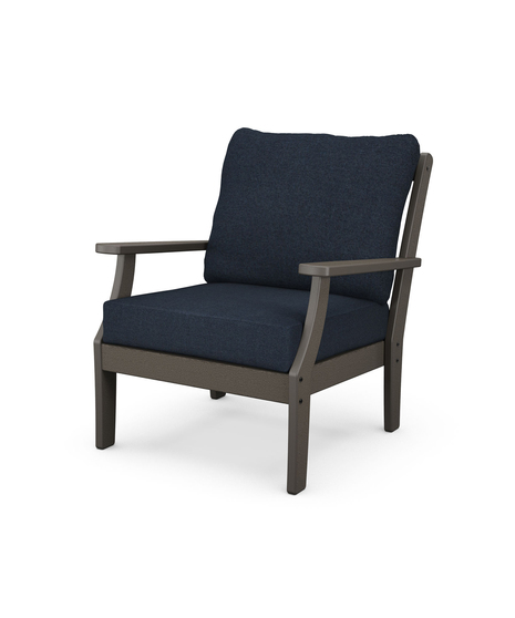 Braxton Deep Seating Chair -  Vintage Coffee/Marine Indigo