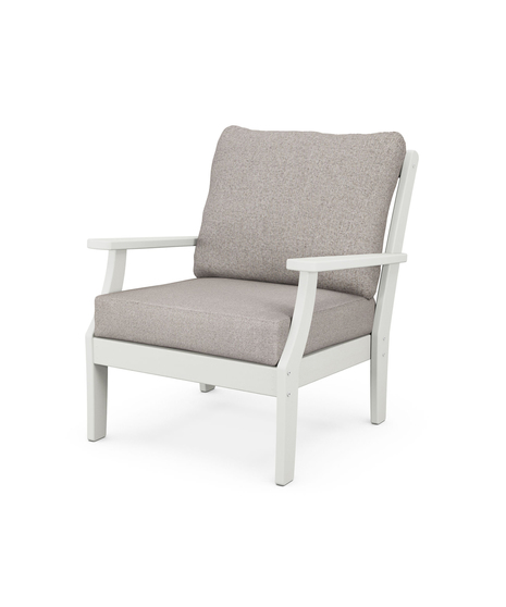 Braxton Deep Seating Chair -  Vintage White/Weathered Tweed