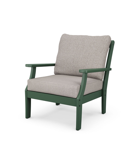 Braxton Deep Seating Chair -  Green/Weathered Tweed