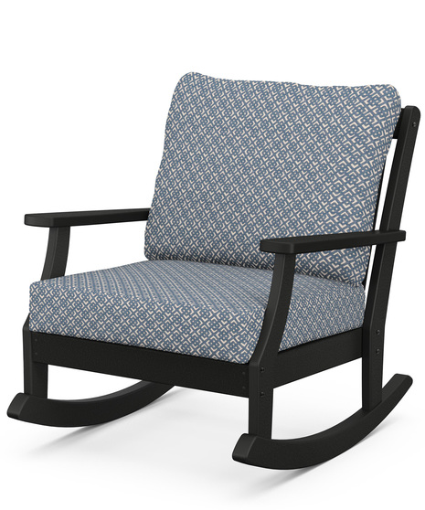 Braxton Deep Seating Rocking Chair - Black/Hopscotch