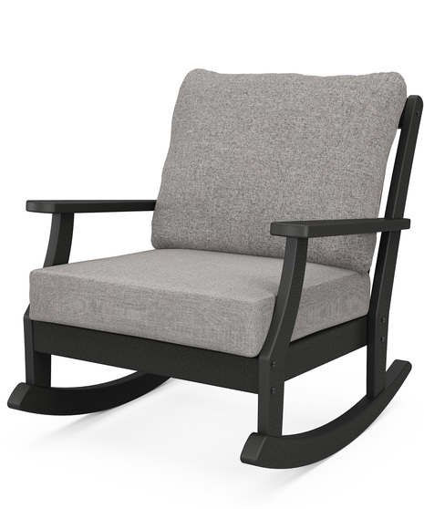 Braxton Deep Seating Rocking Chair - Black/Grey Mist
