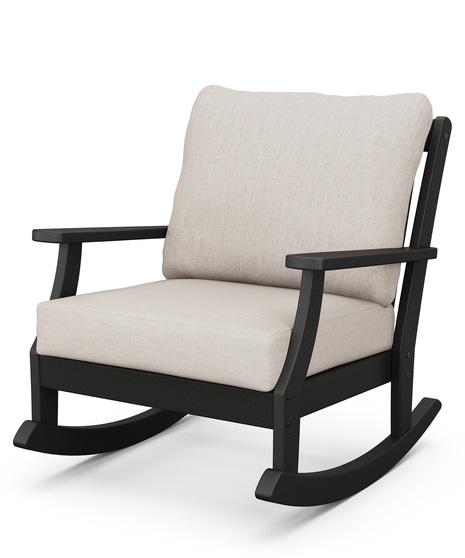 Braxton Deep Seating Rocking Chair - Black/Cast Ash