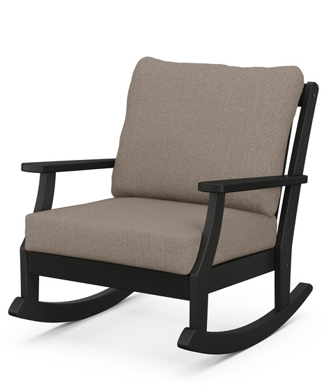 Braxton Deep Seating Rocking Chair - Black/Sancy Shale