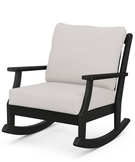 Braxton Deep Seating Rocking Chair - Black/Bird's Eye
