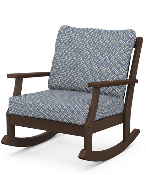Braxton Deep Seating Rocking Chair - Mahogany/Hopscotch