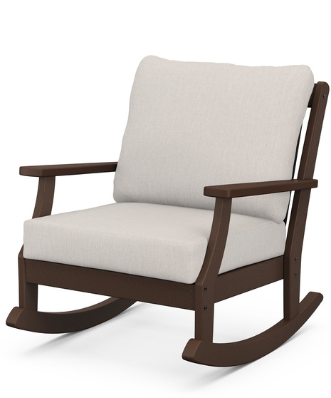 Braxton Deep Seating Rocking Chair - Mahogany/Cast Ash